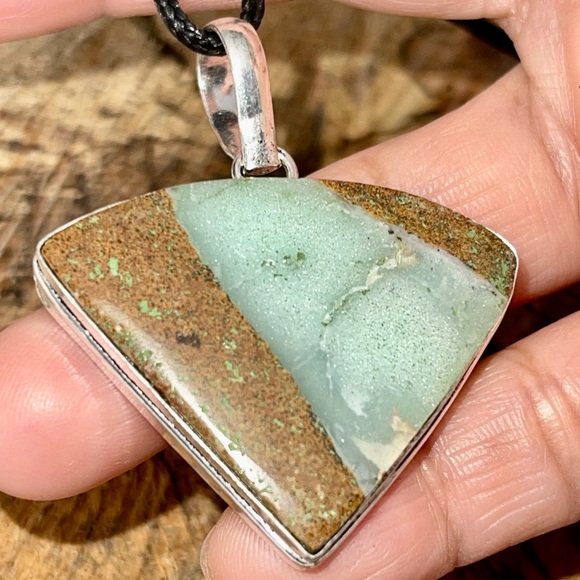 Apple Green Chrysoprase Pendant 2” - Picture 7 of 11